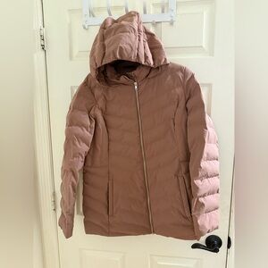 32 Degrees Women's Hooded Puffer Jacket - Tan